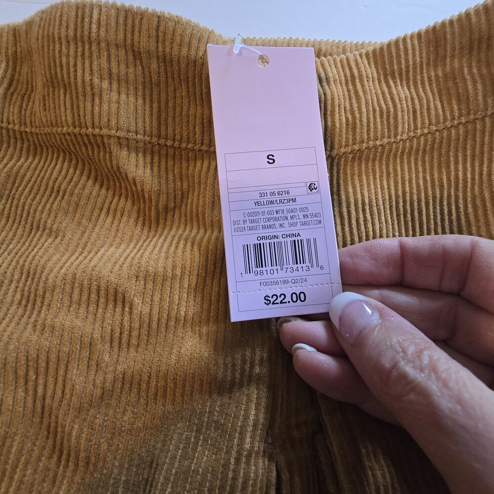 Wild Fable NWT Corduroy Mini Cargo Skirt Womens LG Tan Brown Academia Preppy - Picture 6 of 11